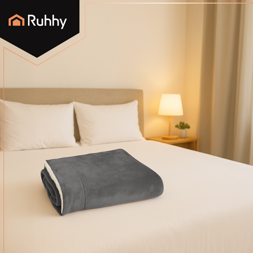 Double-Sided Blanket, Dark Gray, 150x200 cm