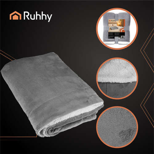 Double-Sided Blanket, Dark Gray, 150x200 cm