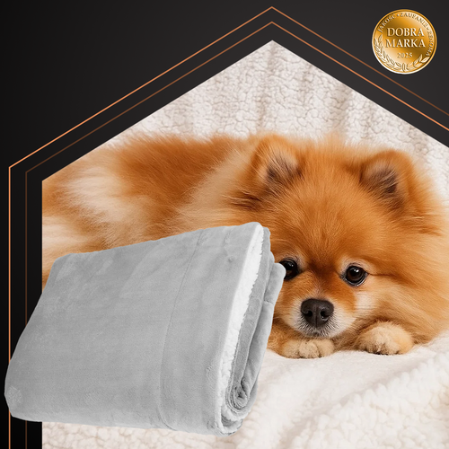 Double-Sided Blanket, Light Gray, 150x200 cm