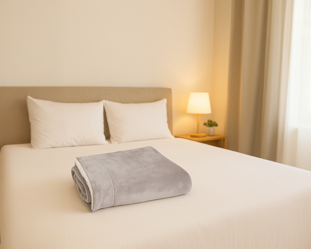 Double-Sided Blanket, Light Gray, 150x200 cm