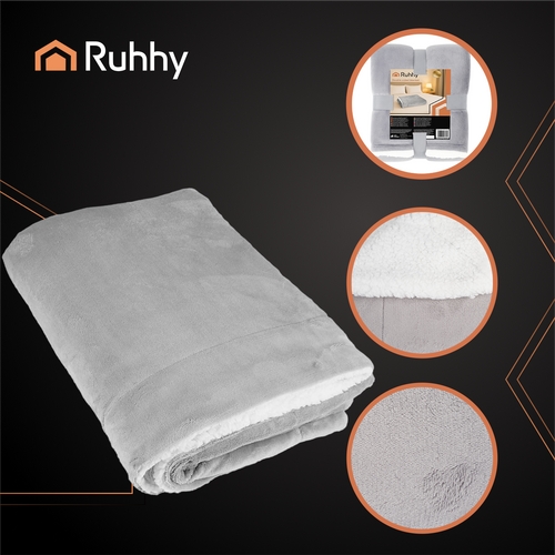 Double-Sided Blanket, Light Gray, 150x200 cm