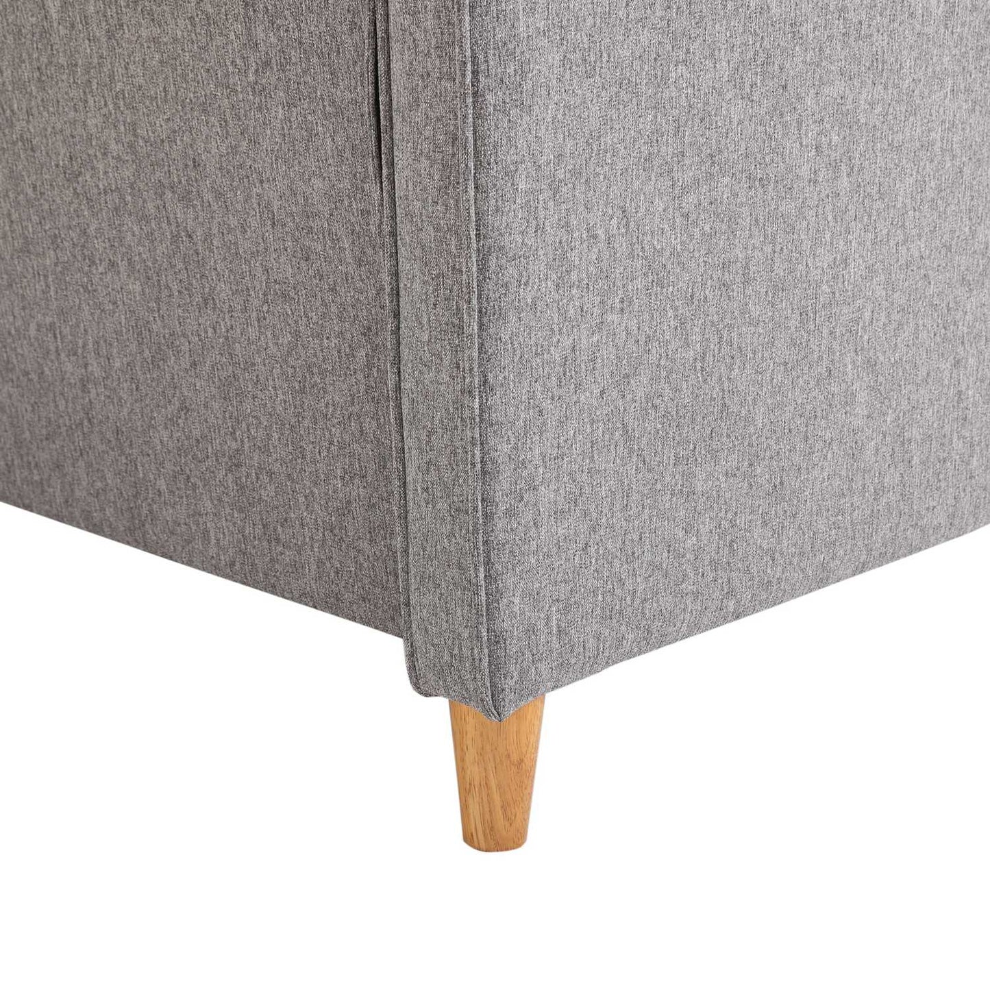 Comfortable double sofa in linen with removable cushions, light grey