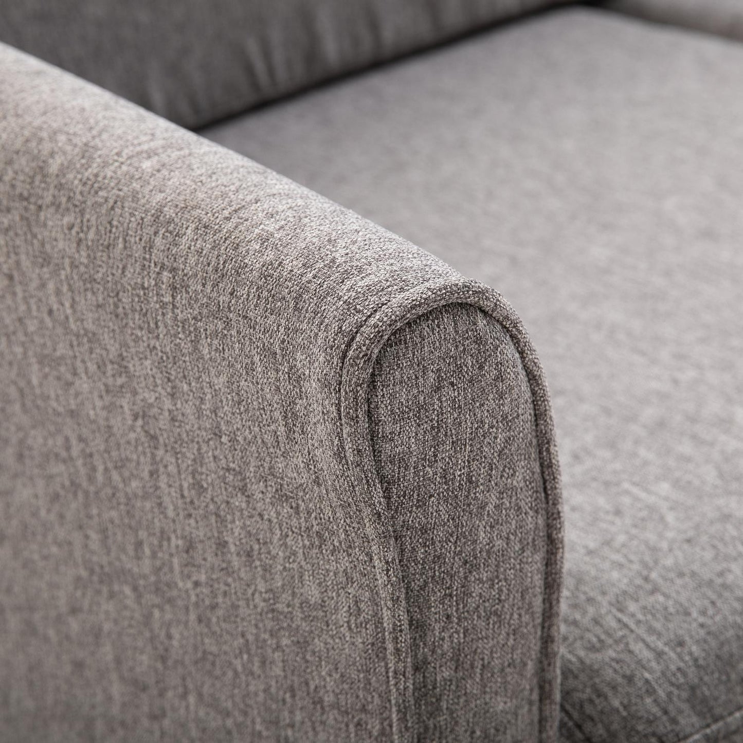Comfortable double sofa in linen with removable cushions, light grey
