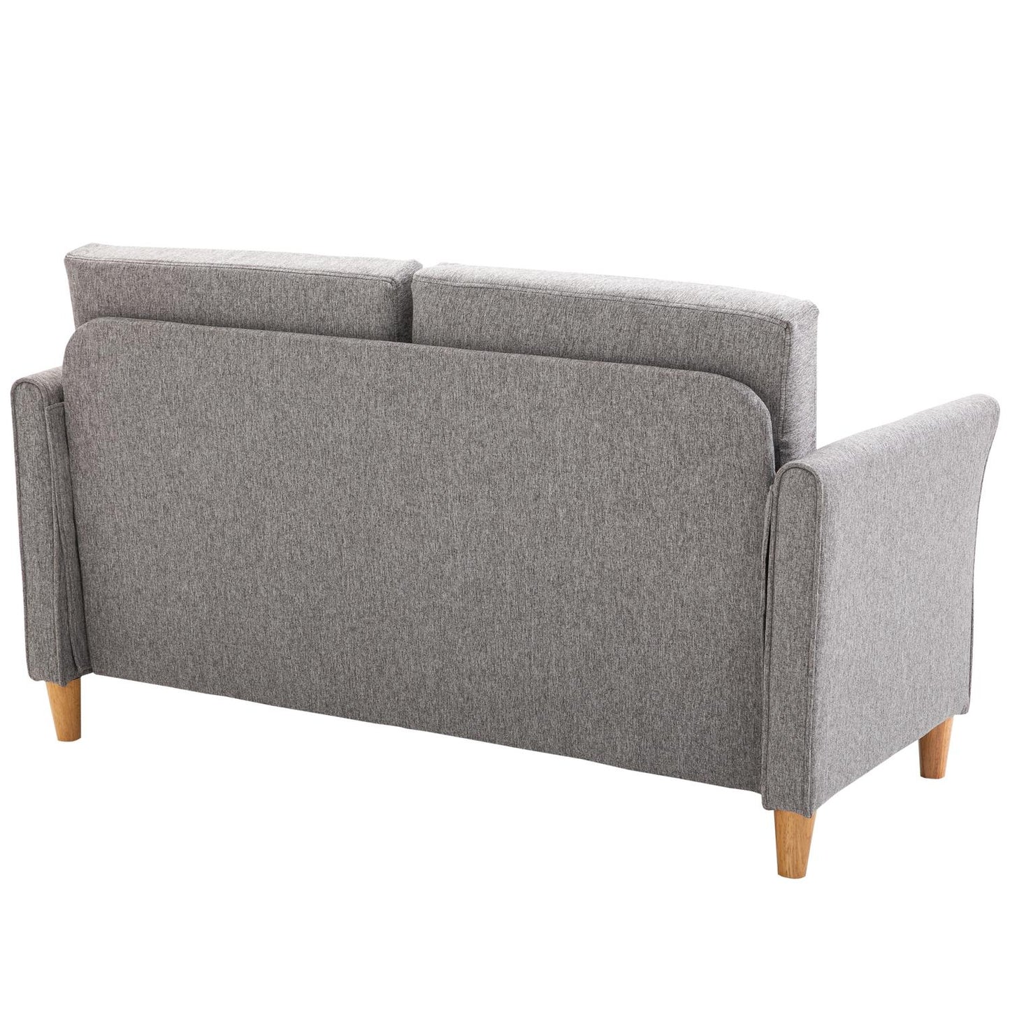 Comfortable double sofa in linen with removable cushions, light grey