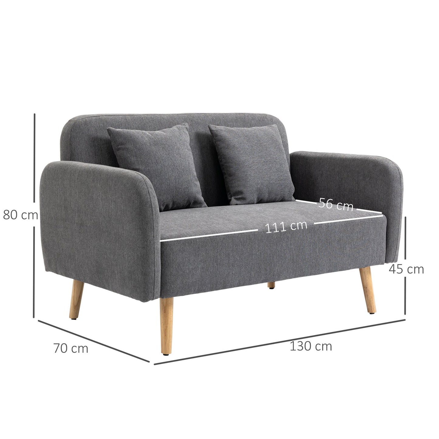 2-seater Loveseat sofa, velvet smooth polyester, adjustable footrest