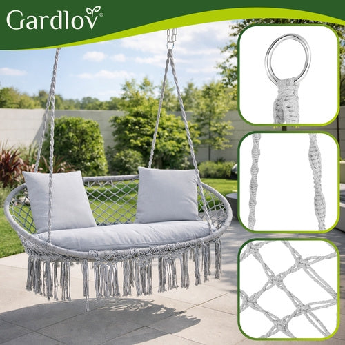 Double Stork's Nest Swing, 300kg Capacity, 3 Cushions