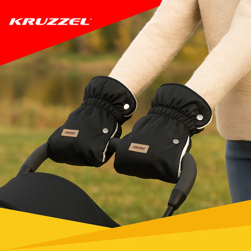 Double Stroller Muffs, Black, Insulated, Set of 2