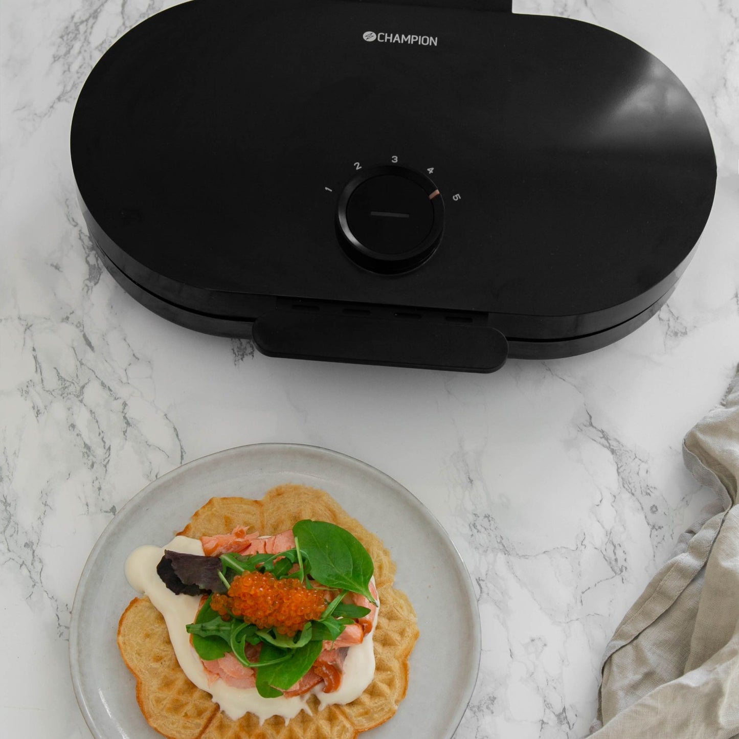 Double Waffle Maker, 1600W, Heart-Shaped, PFAS-Free
