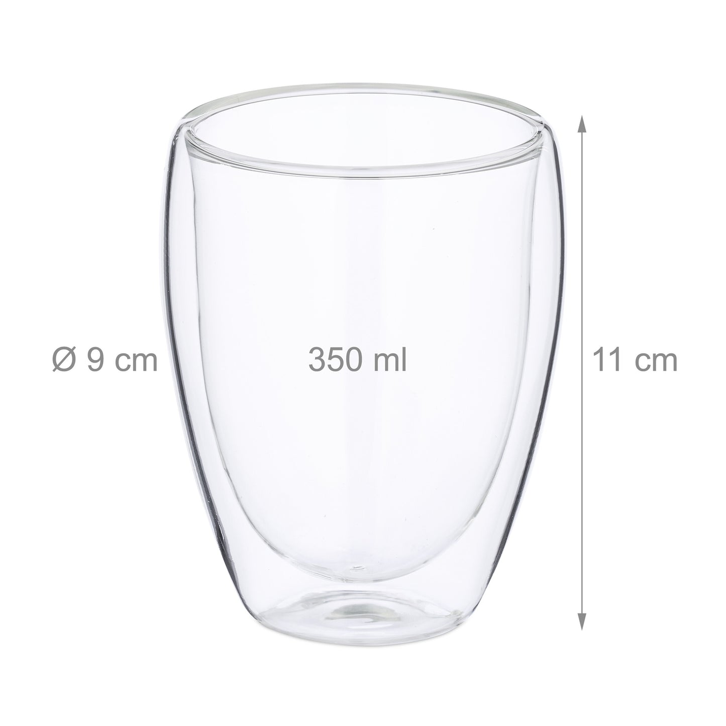 Double-Walled Coffee Glasses, Heat-Resistant, Set of 2