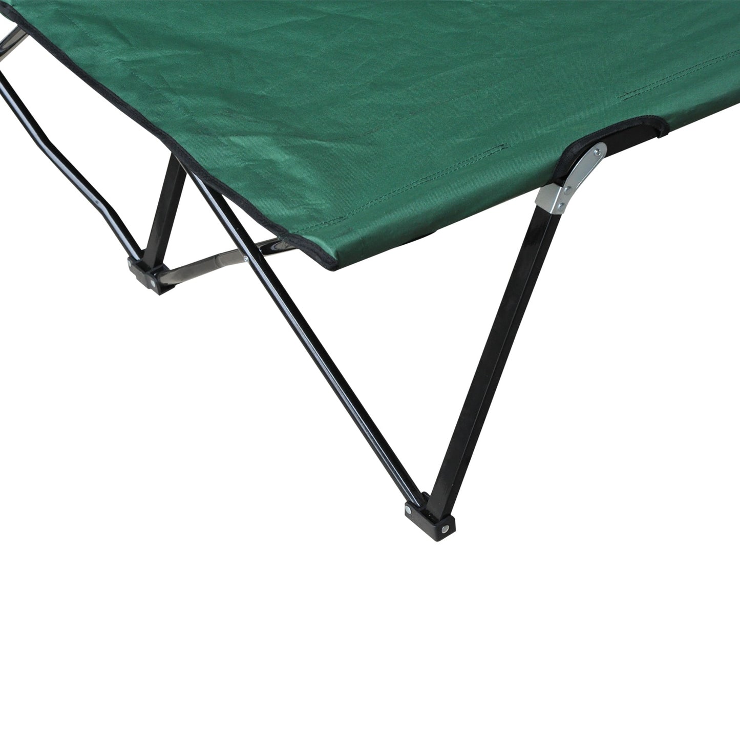 Double camping bed with carry bag, steel frame, 136 kg capacity