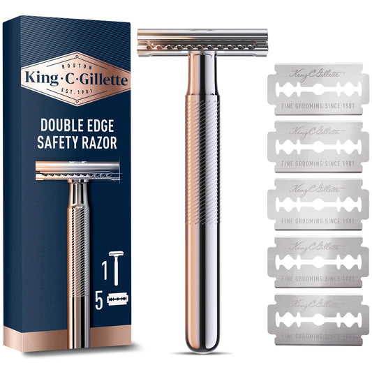 Double coated Safety razor + 5 razor blades