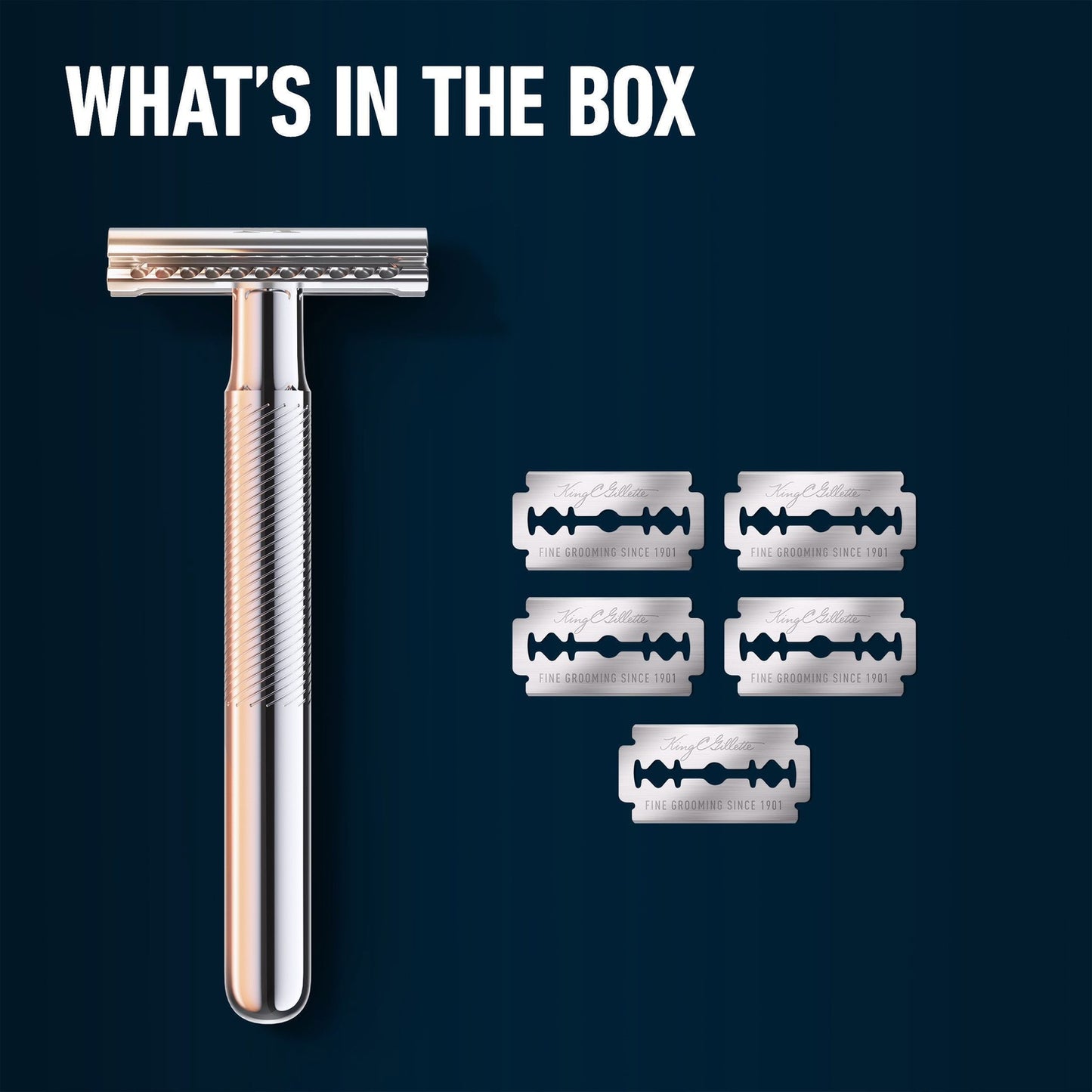 Double coated Safety razor + 5 razor blades