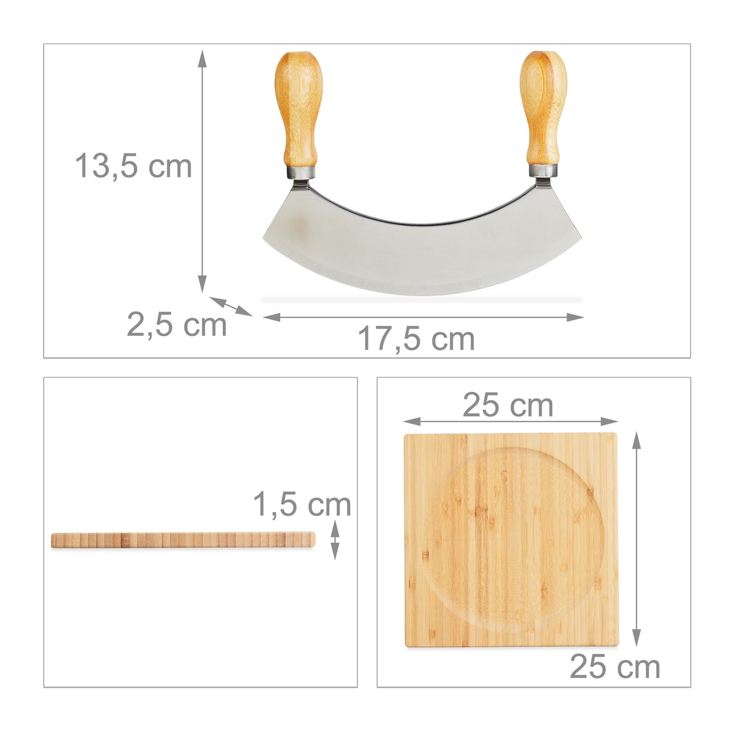 Double coated chopping knife with XL board