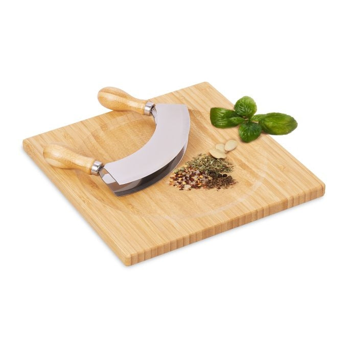 Double coated chopping knife with XL board