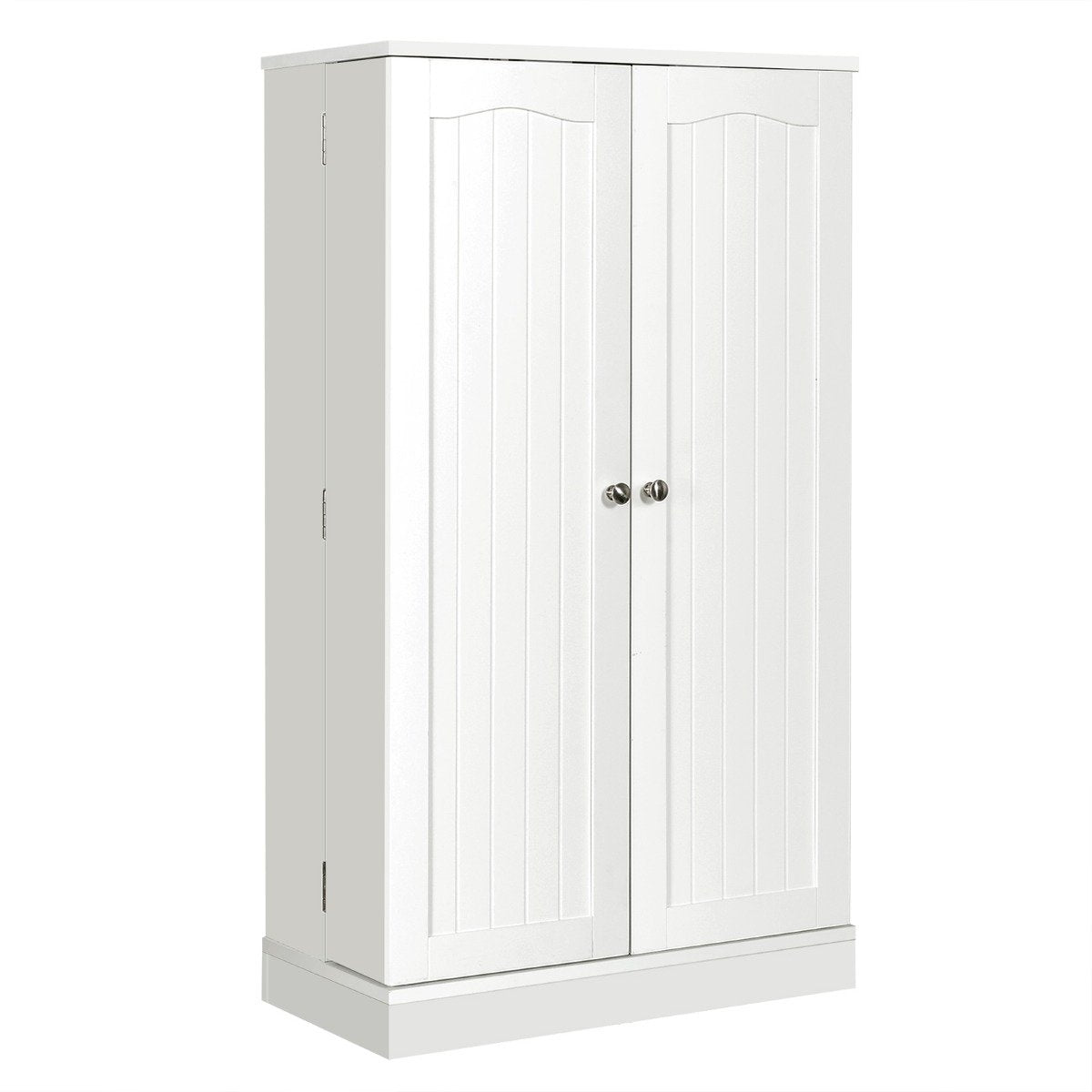 Double-door storage cabinet with 6 adjustable shelves 59 x 30.5 x 103.5 cm White