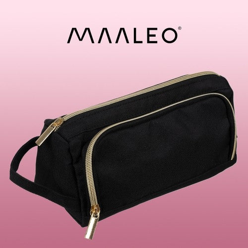 Double extendable pencil case - black Maaleo 24502