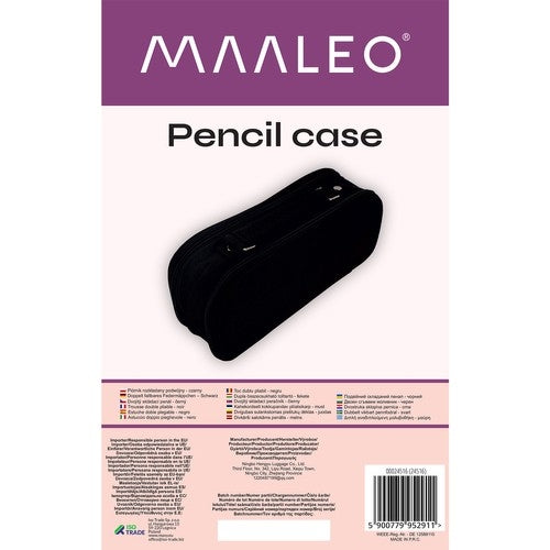Double extendable pencil case - black Maaleo 24516