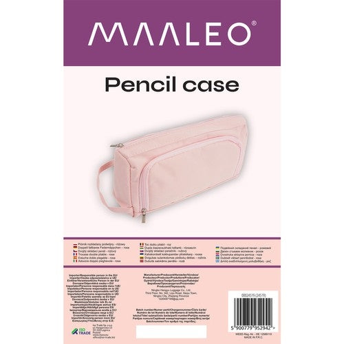 Double extendable pencil case - pink Maaleo 24519