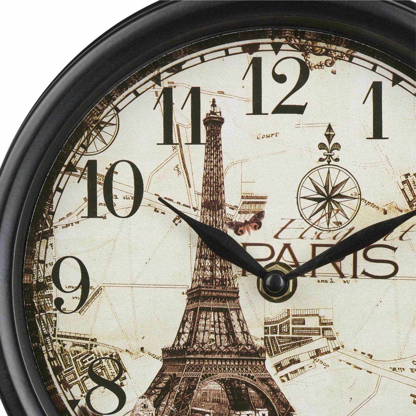Double-sided station clock in black