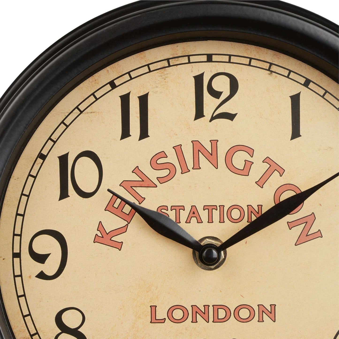 Double-sided station clock in black