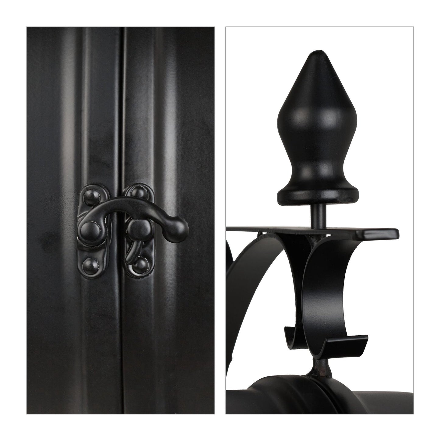 Double-sided station clock in black