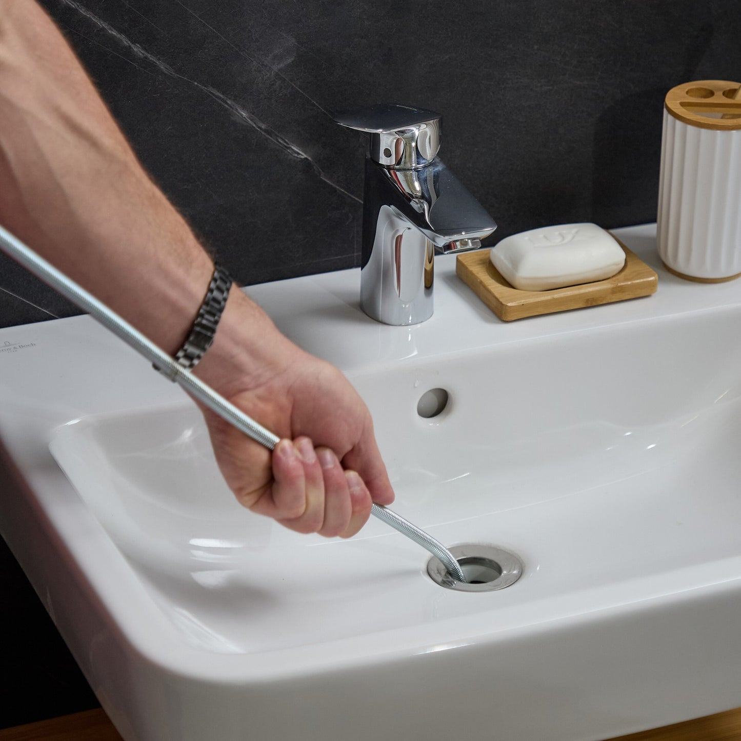 Drain Cleaning Spiral with Crank & Claw, Flexible