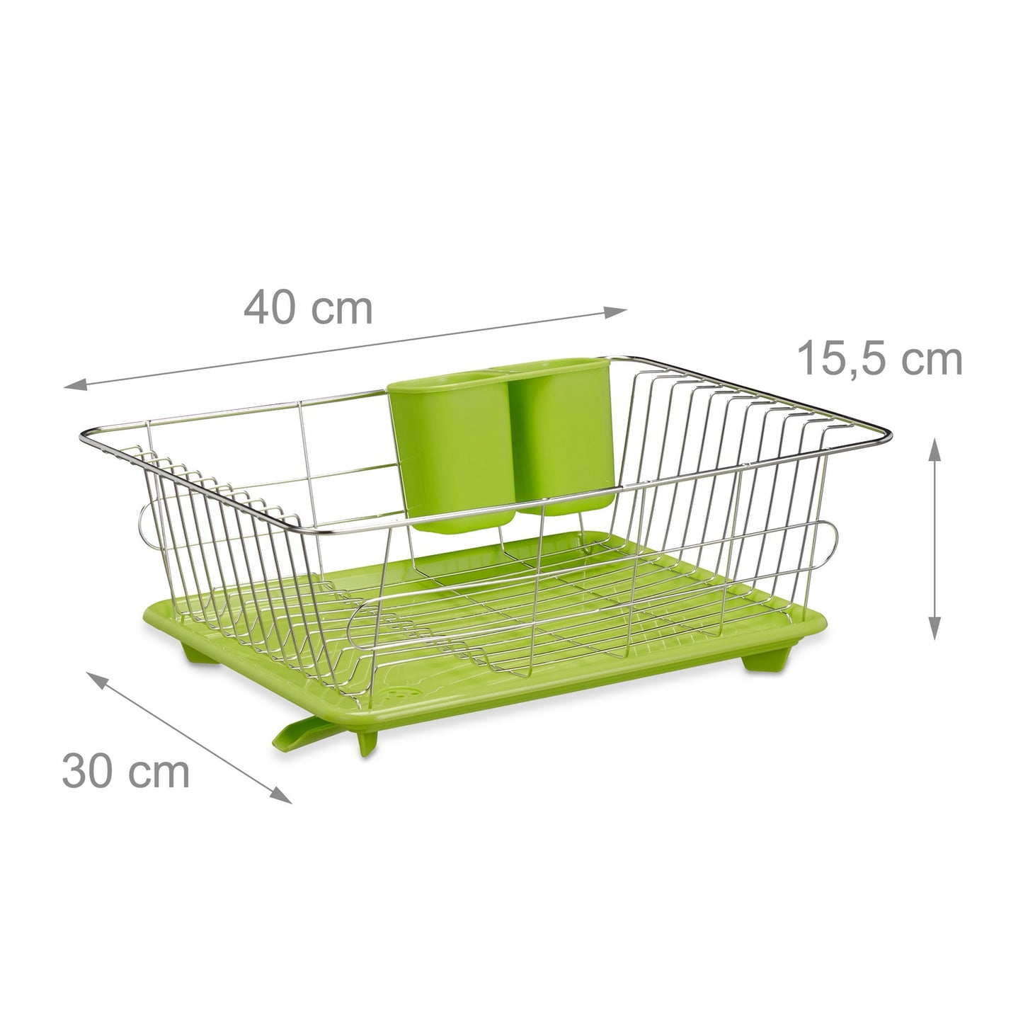 Drain basket green with plastic bowl