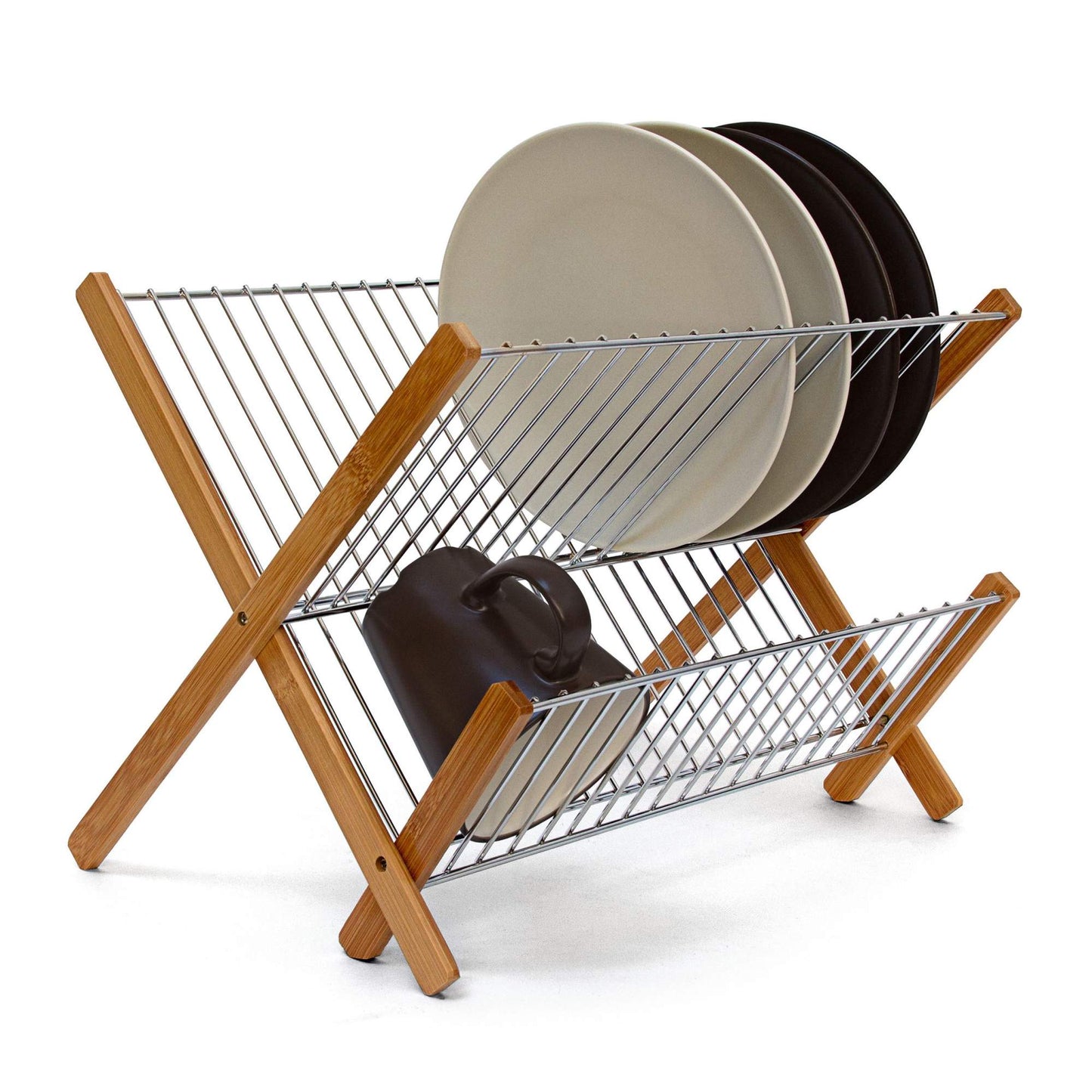 Drain stand CROSS bamboo metal