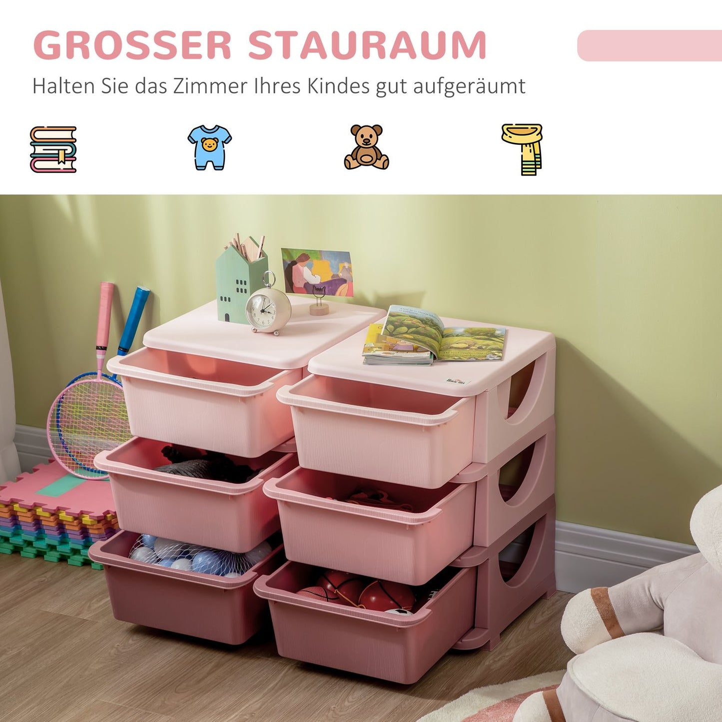 6-layer toy organizer for kids, best storage for ages 3-6