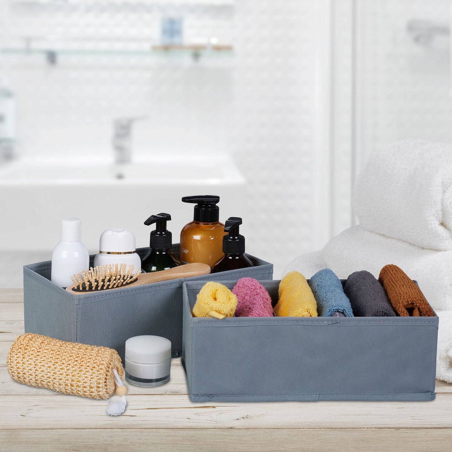 Drawer Organiser Set – 4-Piece Fabric Storage Boxes