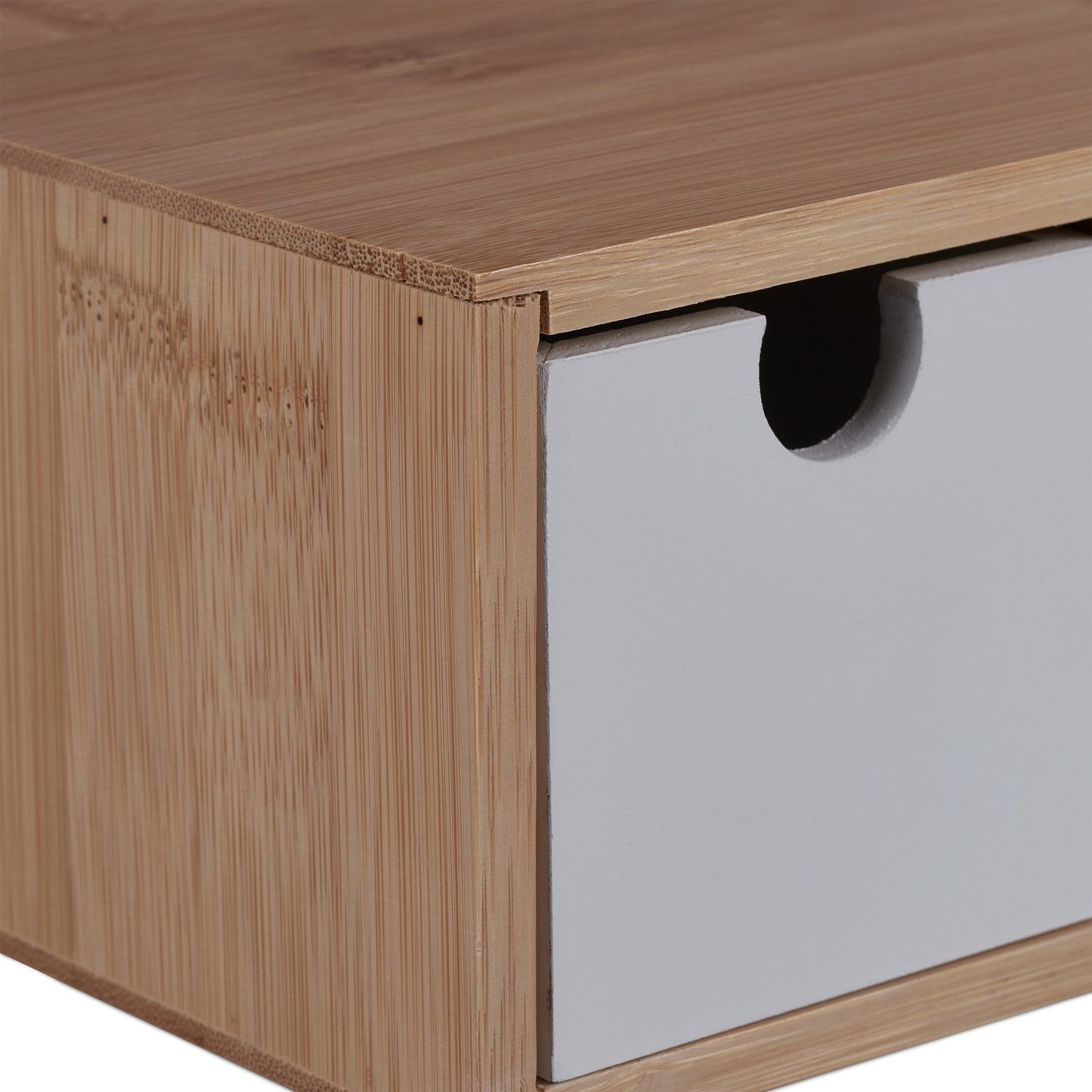 Drawer box in bamboo & MDF 3 compartments