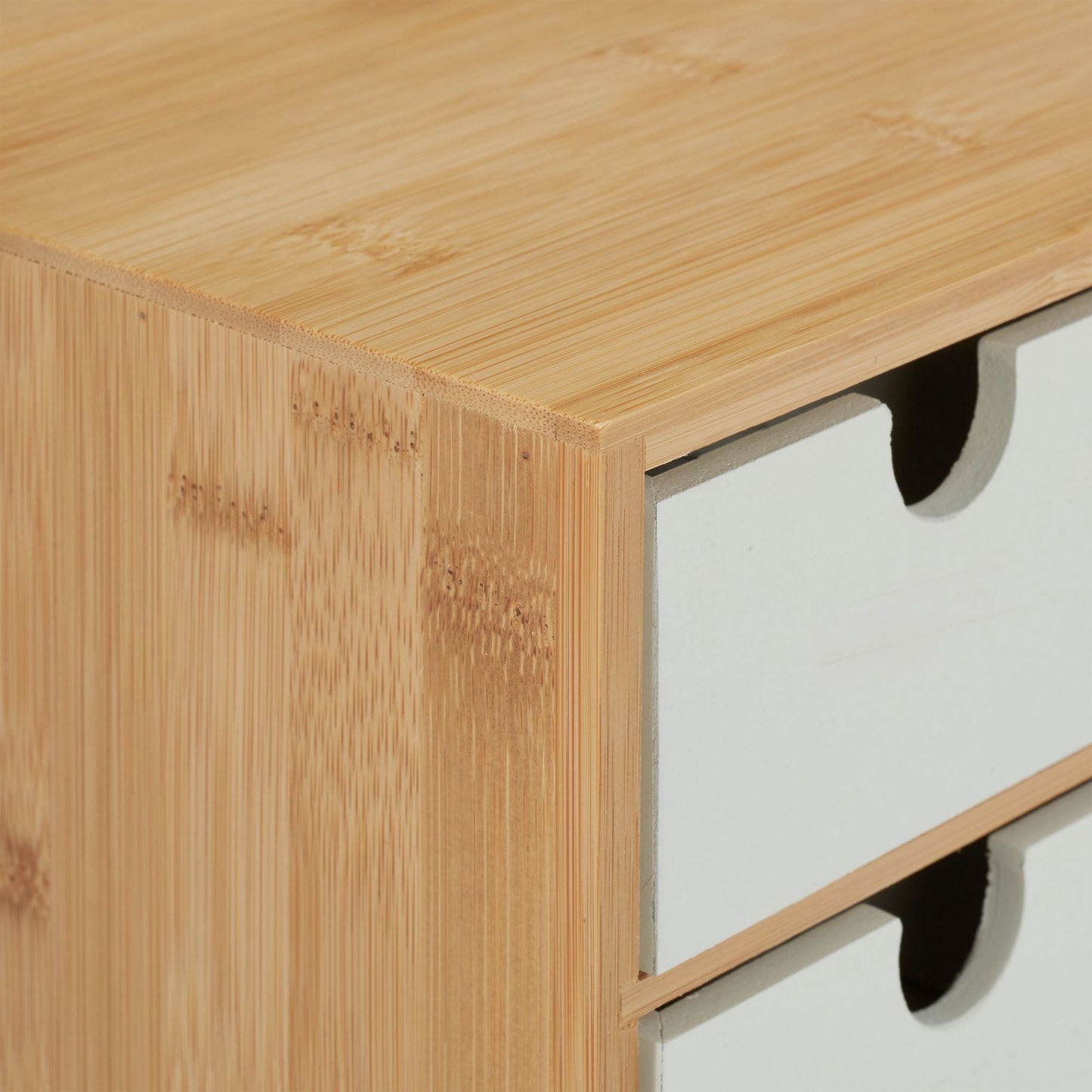 Drawer box in bamboo &amp; MDF 3 compartments