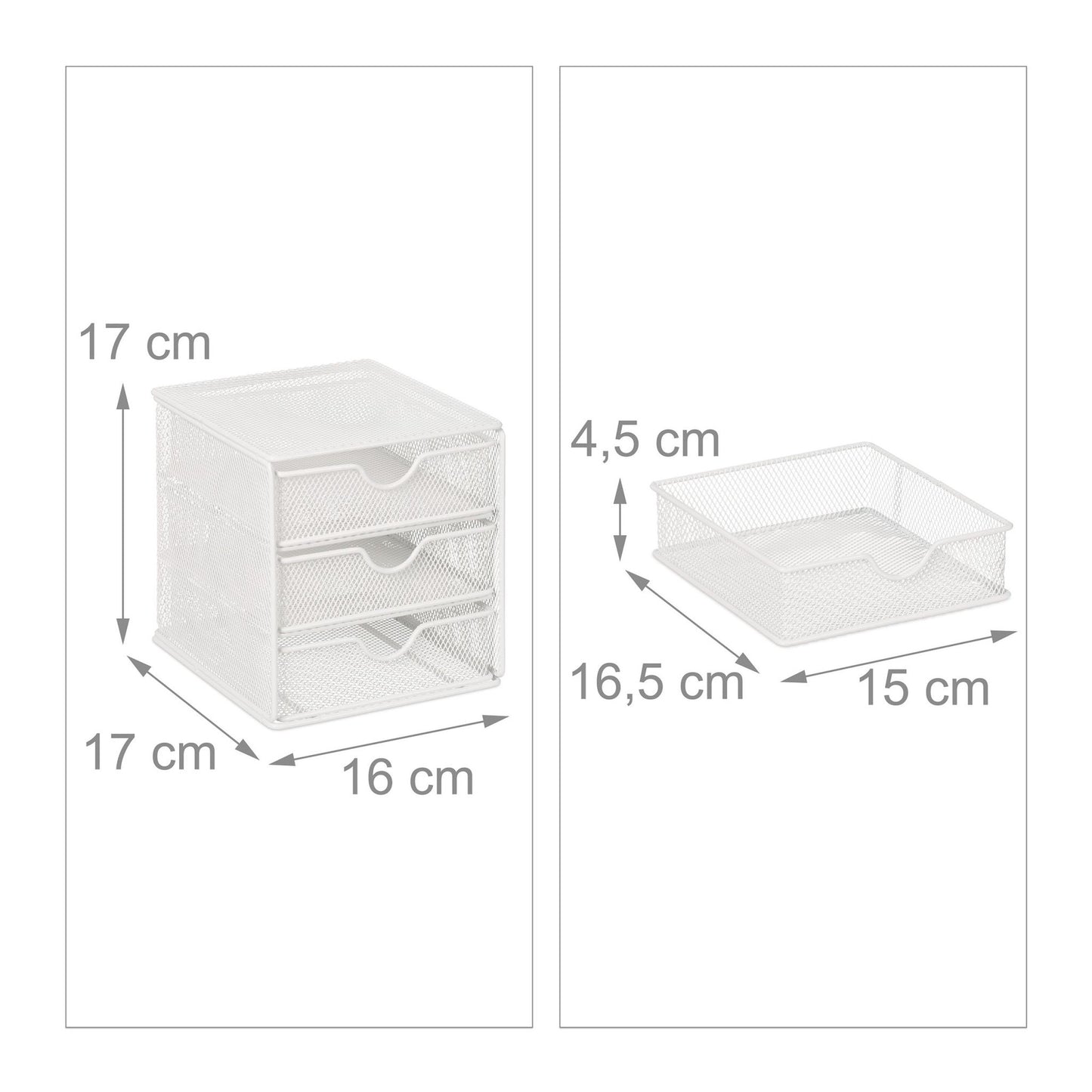 Drawer box with 3 compartments