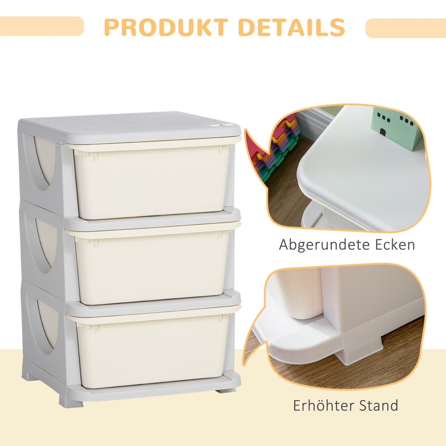 Chest of drawers for children - Toy arrangement, 3 levels