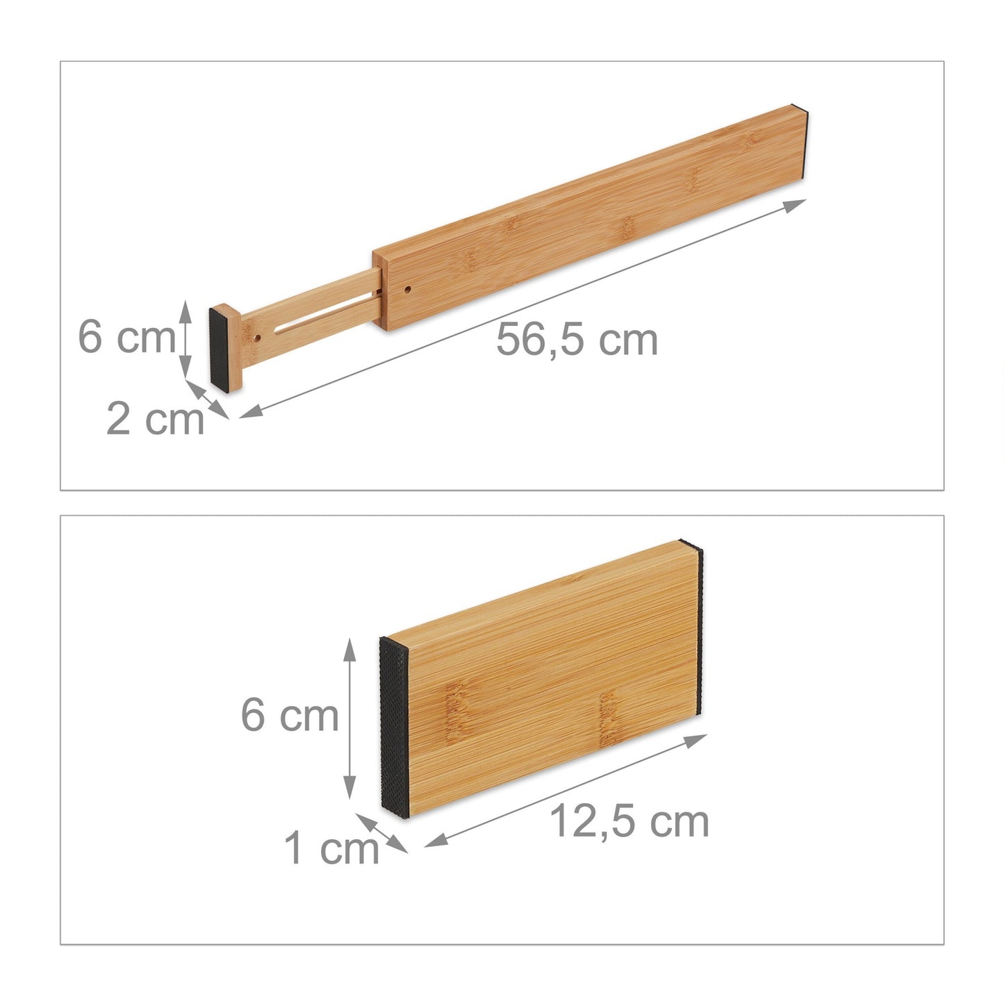 Drawer dividers in bamboo