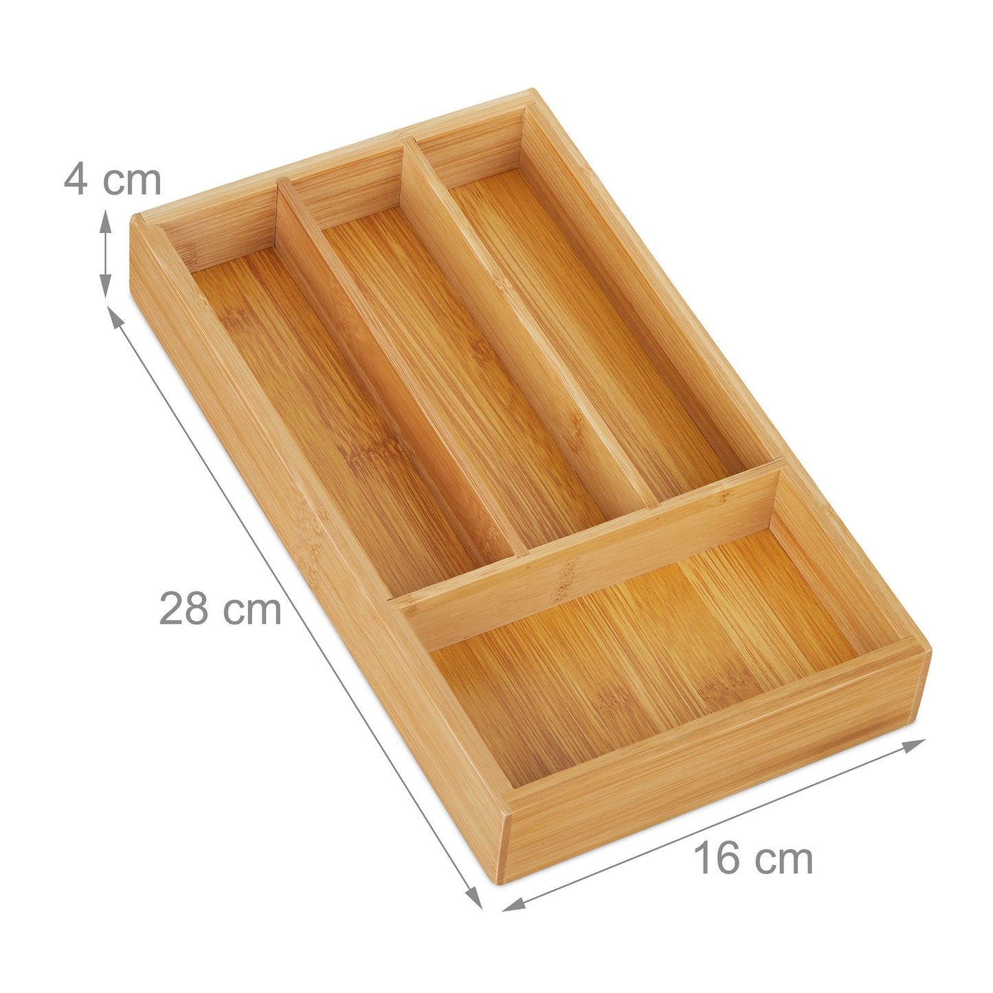 Drawer divider with 4 compartments