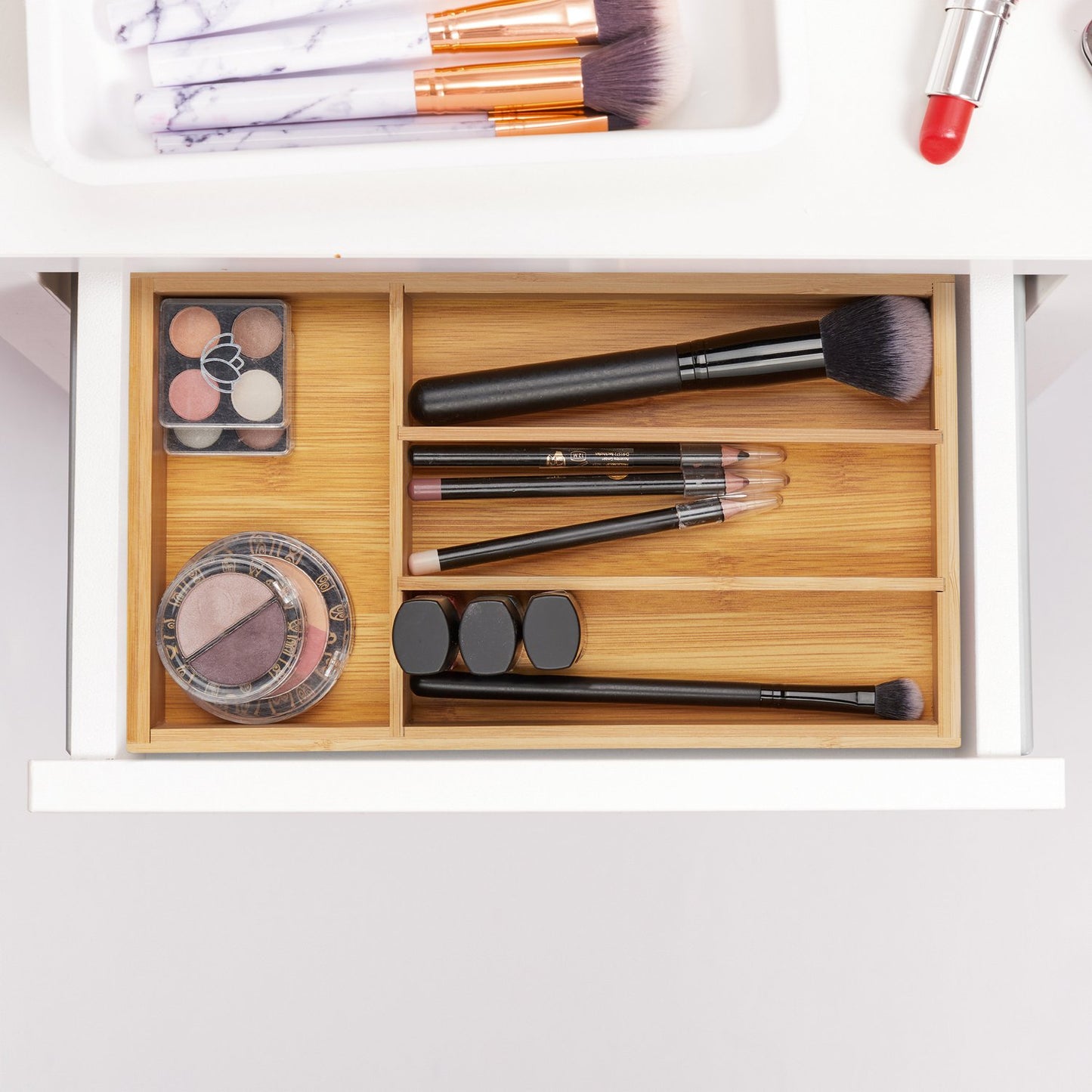 Drawer divider with 4 compartments