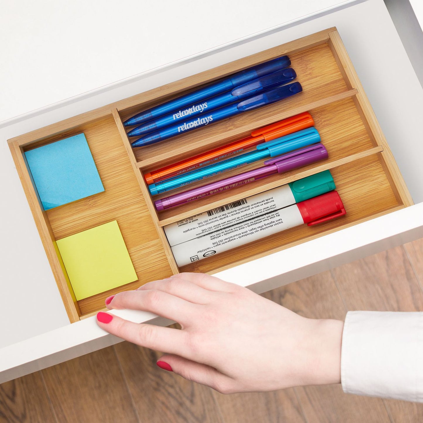 Drawer divider with 4 compartments