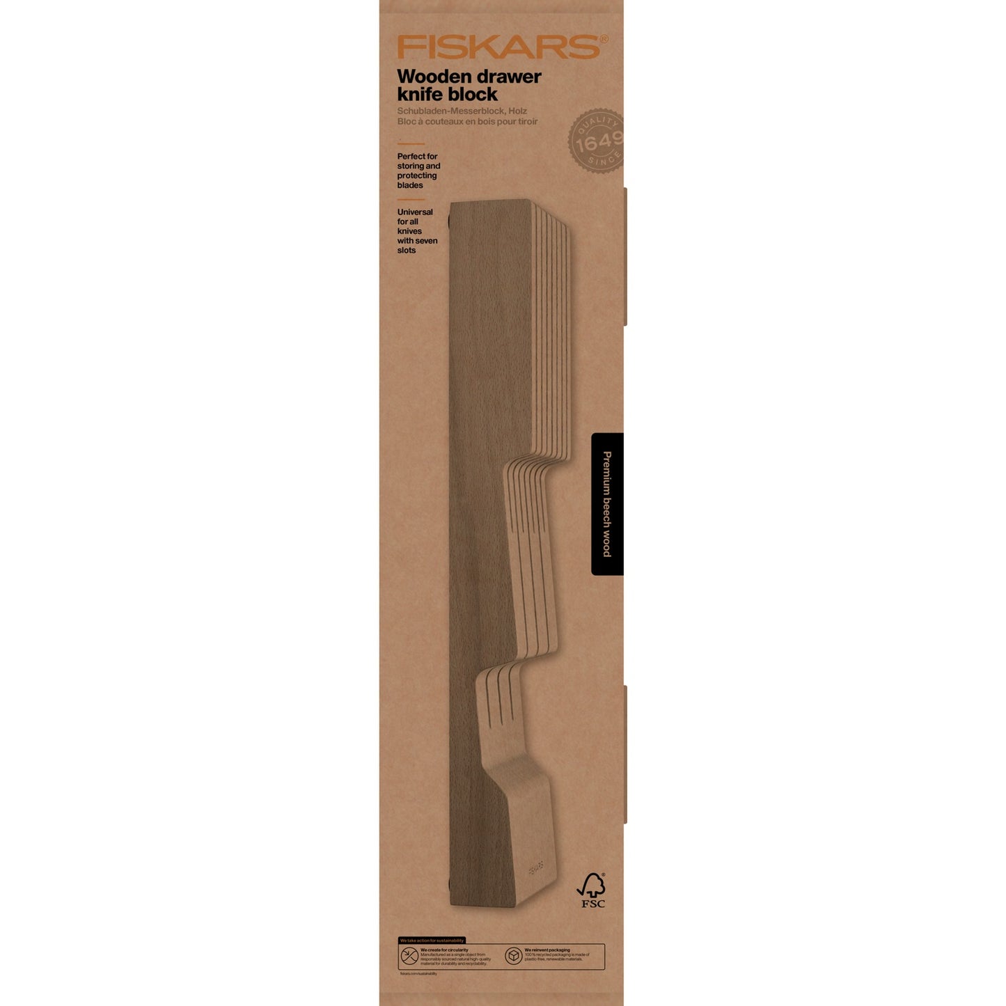 Drawer insert for knives, wood