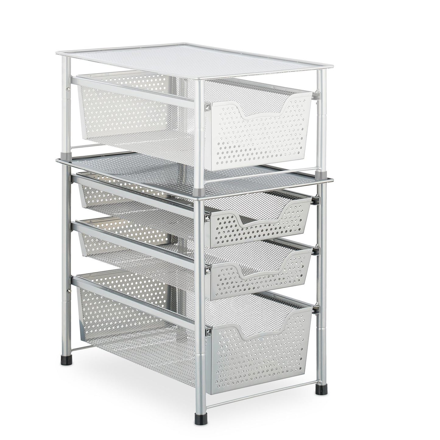 Drawer shelf with 3 pull-out baskets