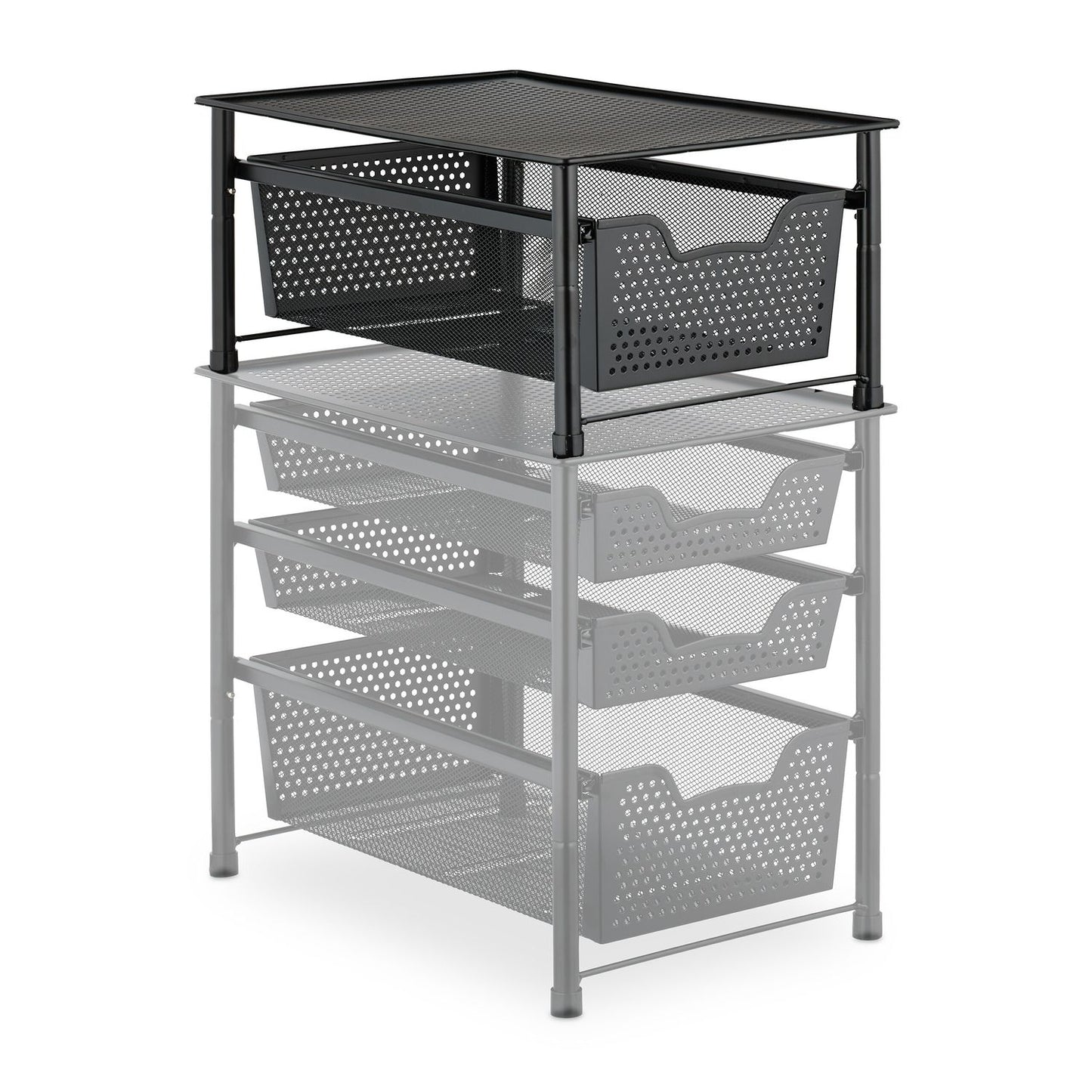 Drawer shelf with pull-out basket
