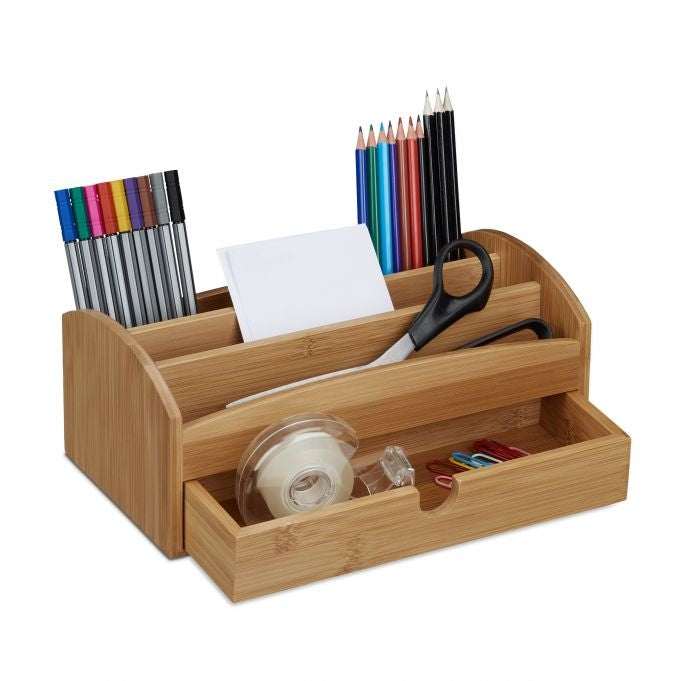 Drawer storage for desks in bamboo