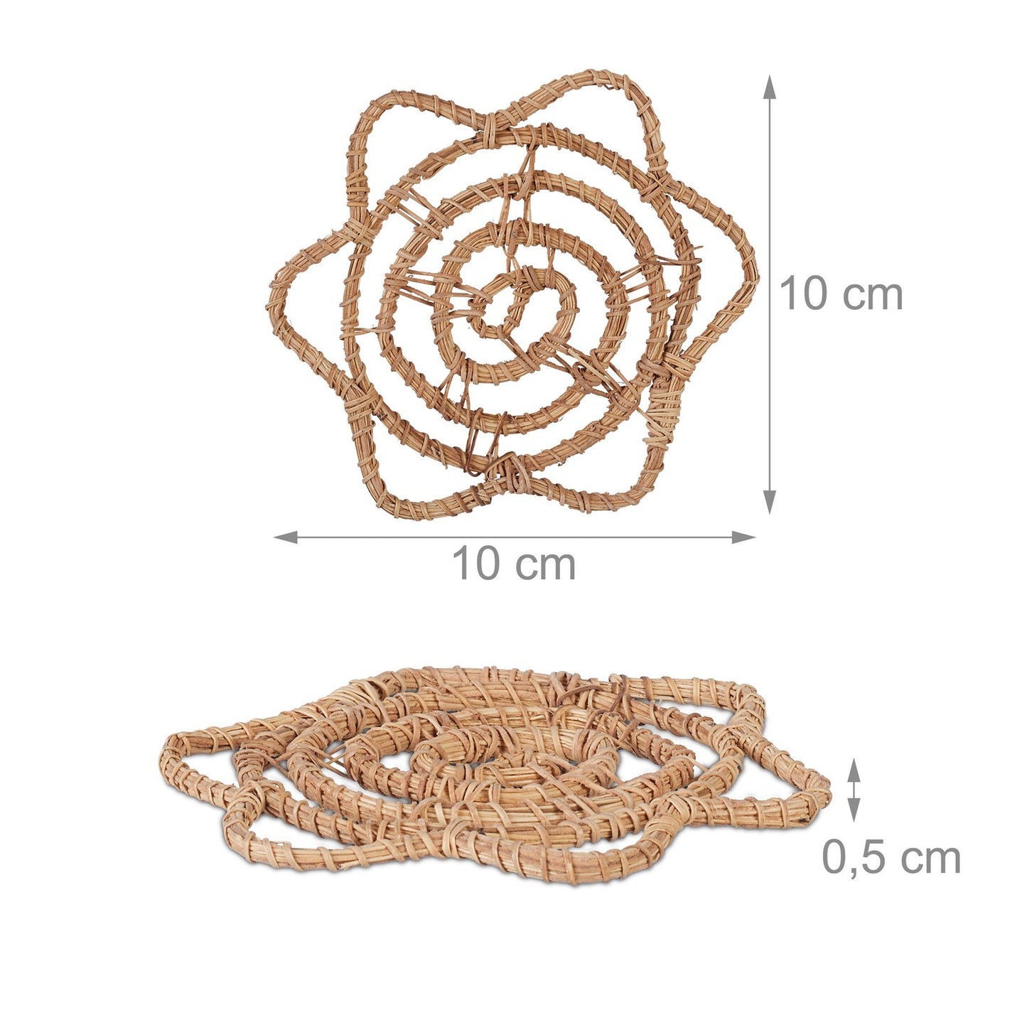 Drink Coaster Set, Palm Fibre, Heat-Resistant, 4-Pack
