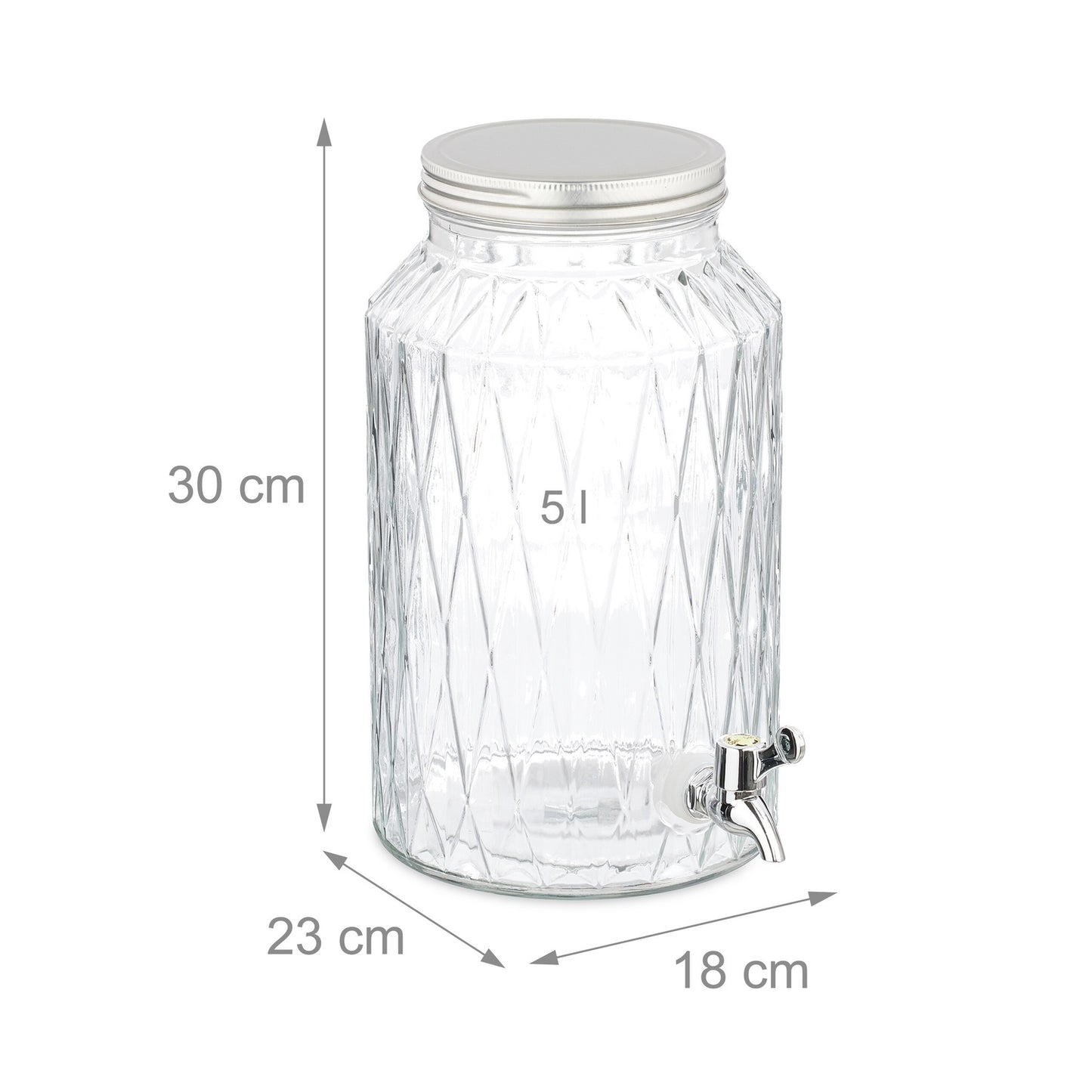 Drink dispenser 5 liters in a square pattern