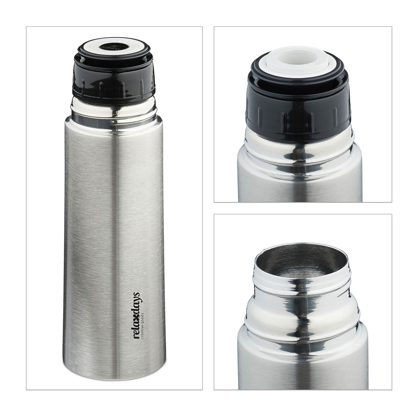 Drinking bottle in stainless steel 400 ml with cup