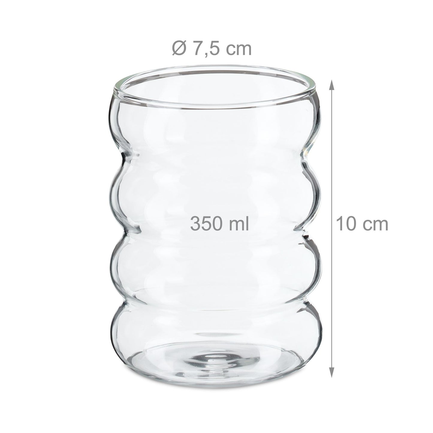 Drinking glasses in wave shape 4-pack
