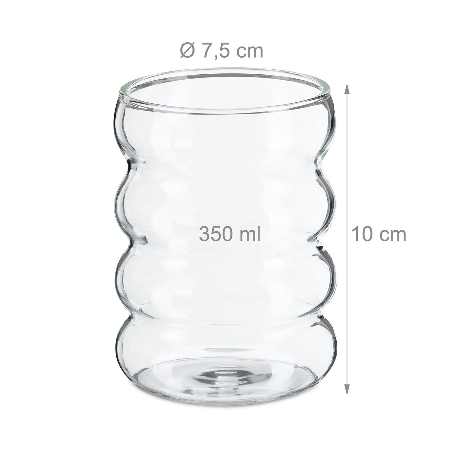 Drinking glasses in wave shape 4-pack