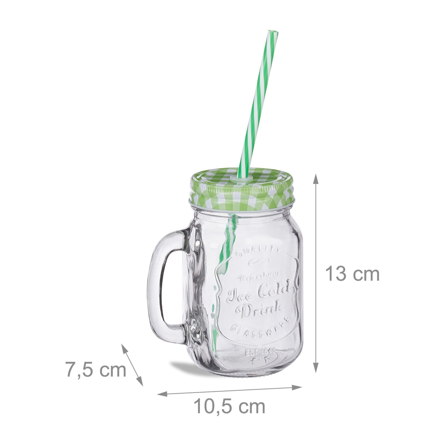 Drinking glasses with straws - set of 8