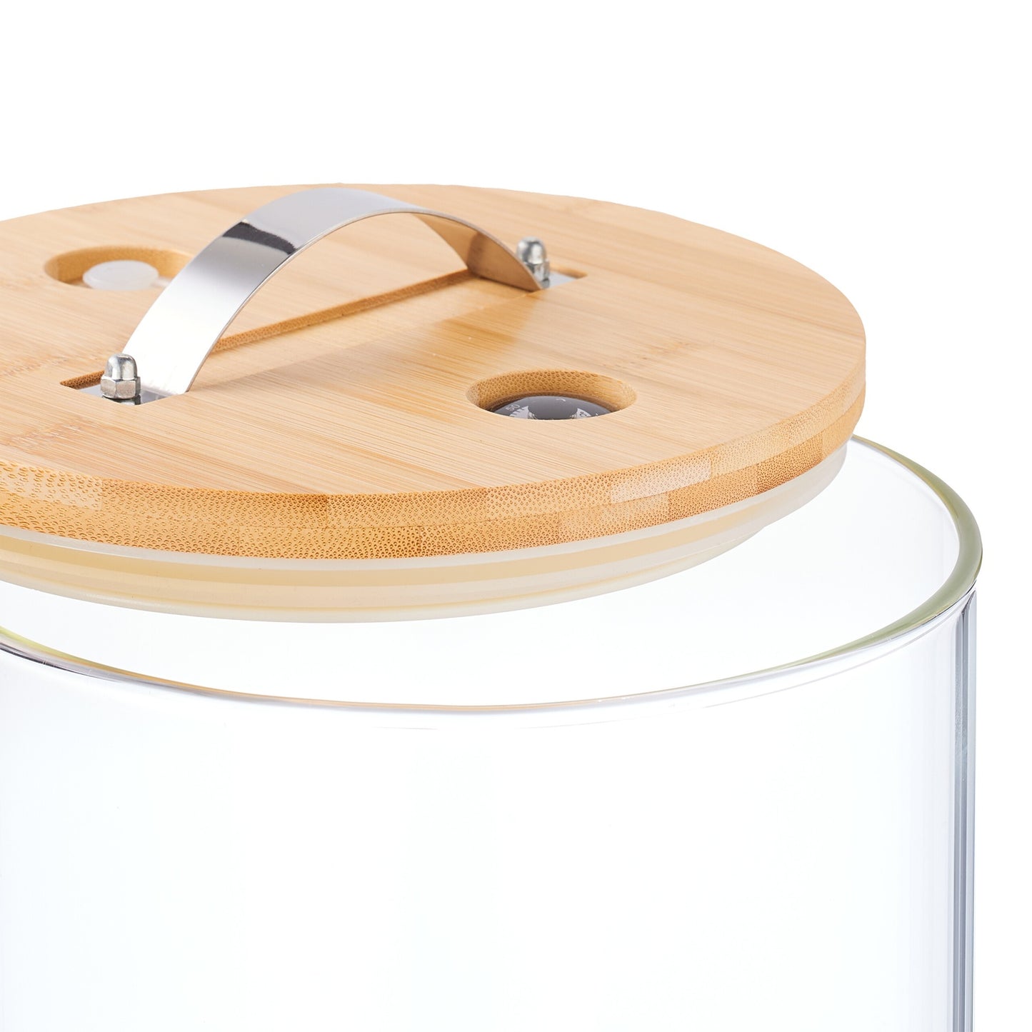 Drinks Dispenser with Tap, Bamboo Stand, Thermometer