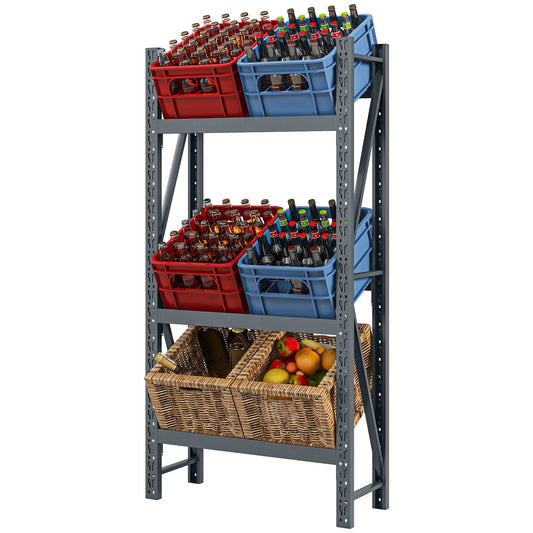 Freestanding Beverage boxes in gray steel - 6 trays, adjustable levels